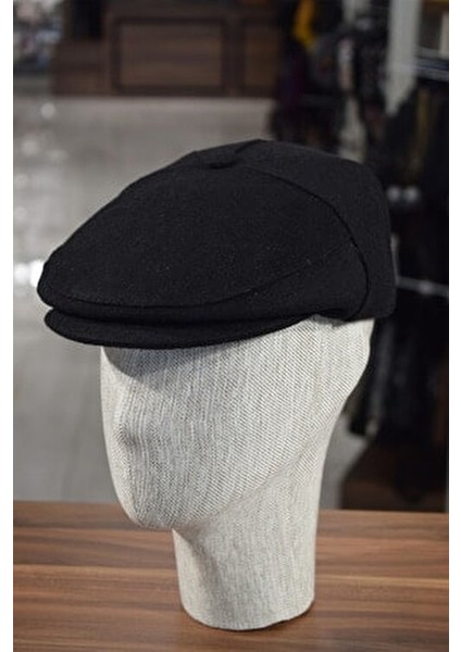 Düğmeli Klasik Kasket Siyah Kasket Kaşe Kışlık Kumaş Şapka fiyatları