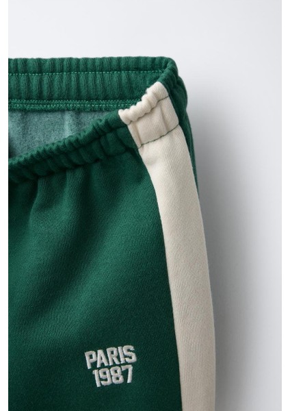 Erkek Çocuk Pamuklu Yeşil Fermuarlı Sweatshirt ve Yan Şeritli Eşofman Takım indirimleri