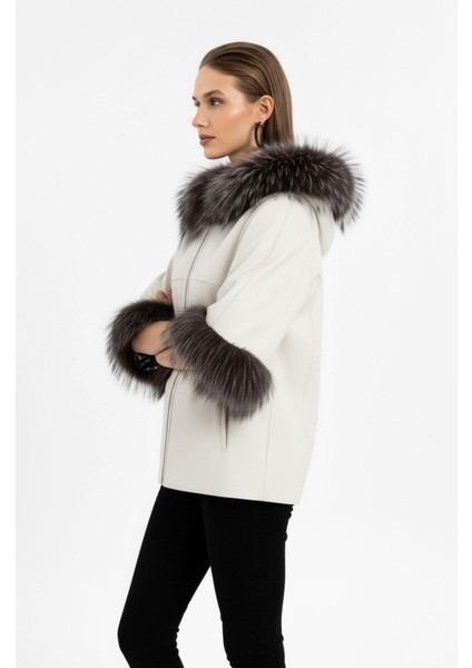 Lulu Beyaz Panço Çift Taraflı Hakiki Deri Mont modelleri