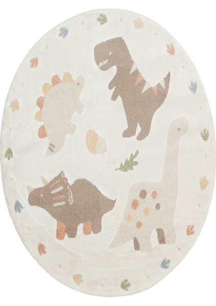 Bambino BMB07 Cream Multy Yuvarlak Yumuşacık Dokulu Hav Toz Vermeyen Çocuk Halısı fiyatları