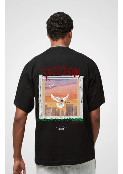 Kelebek Kadın Pamuklu Baskılı Tişört – Oversıze Kalıp – 1. Sınıf Kaliteli Kumaş