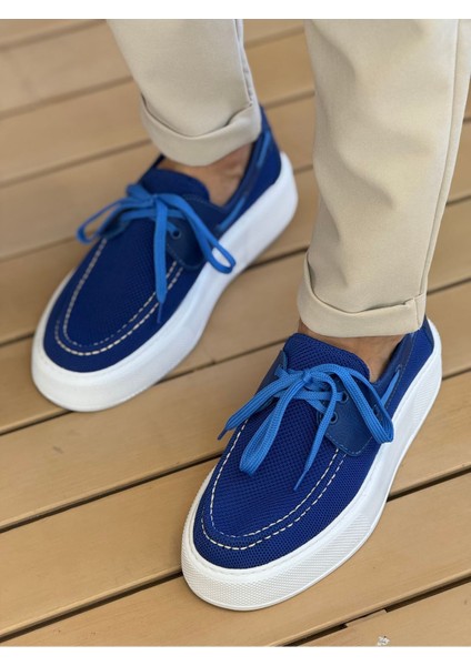 Torento Premium Triko Günlük Casual Erkek Ayakkabı Mavi