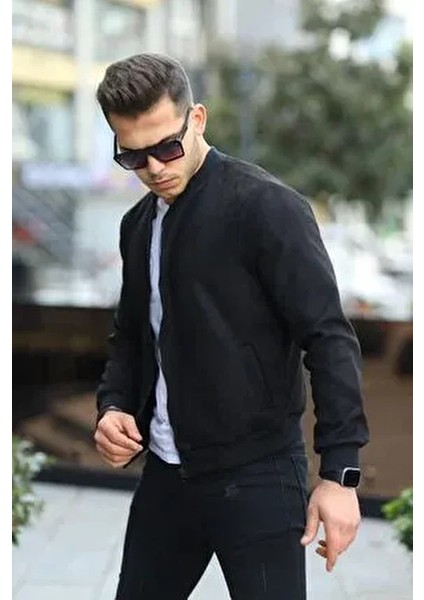 Erkek Dar Kesim Nubuk Süet Astarsız Likralı Su Itici Kolej Ceket