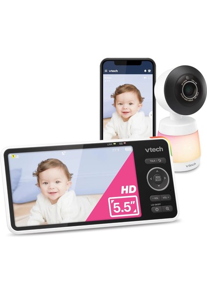 Akıllı Wifi Bebek Monitörü, 2k Cmos Sensörlü 5.5 Inc - 1 Kamera