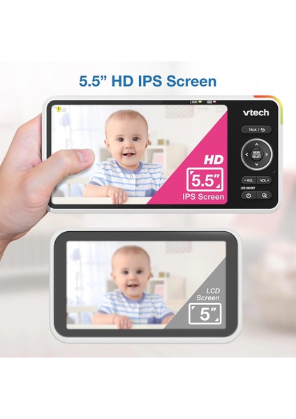 Akıllı Wifi Bebek Monitörü, 2k Cmos Sensörlü 5.5 Inc - 1 Kamera indirimleri