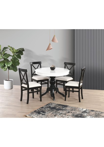 Uyar Beyaz 4 Adet Alaçatı Sandalye 100*100+30 Fiskos Açılır Lake Masa Takımı fiyatları