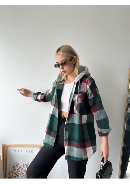 Kadın Çok Renkli Koyu Yeşil Oduncu Oversize Ceket Gömlek fiyatları