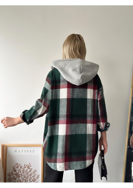 Kadın Çok Renkli Koyu Yeşil Oduncu Oversize Ceket Gömlek fırsatları