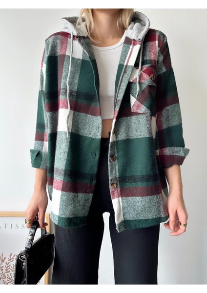 Kadın Çok Renkli Koyu Yeşil Oduncu Oversize Ceket Gömlek indirimleri