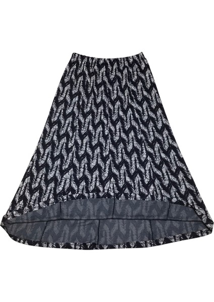 Kadın Beli Lastikli Desenli Balık Etek modelleri