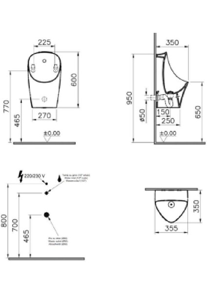 M-Line Temassız Pisuvar Elektrikli+Pilli fiyatları