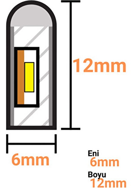 12 Volt 3 Metre Beyaz Neon LED Işık Prize Takılmaya Hazır Değil Neon Şerit LED Esnek Silikonlu