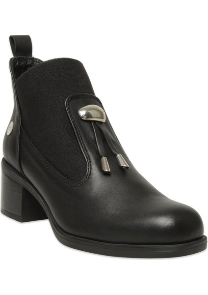 D25KB-1805 Günlük Topuklu Siyah Kadın Bot