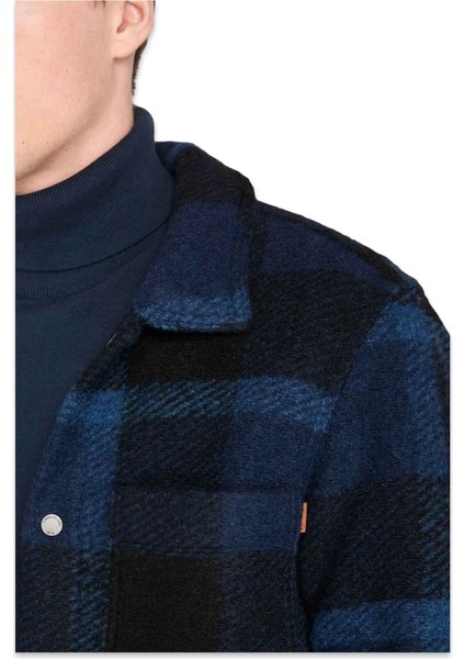 TB0A44HB Wool Blend Shacket Jacket Lacivert Erkek Gömlek fırsatları