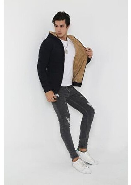 Erkek Içi Kürklü Kapşonlu Spor Hırka indirimleri