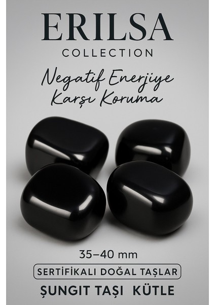 Sertifikalı Tamburlanmış Gerçek Shungite Taşı Kütle 35-40 mm – Şungit Doğal Taş