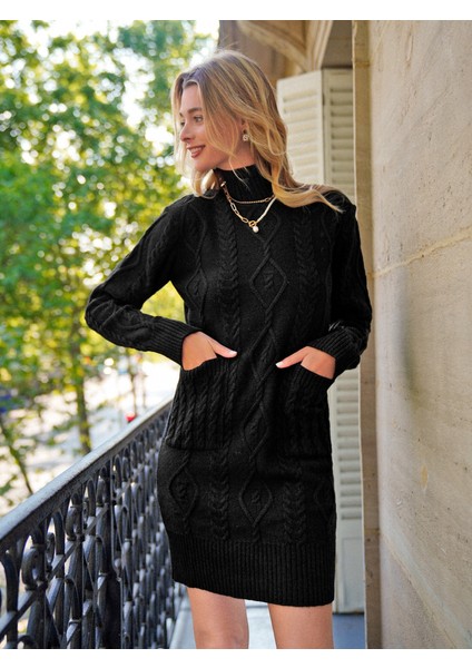 Loren Yünlü Motifli Midi Boy Triko Elbise fiyatları