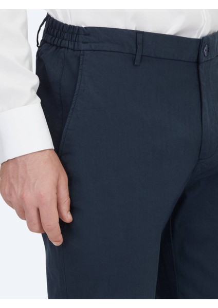 Lacivert Dokuma Jogging Fit Casual Pamuk Karışımlı Pantolon modelleri