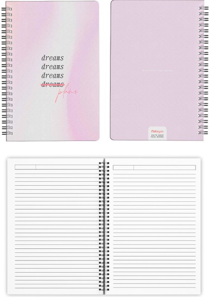 A5 Spiralli Okul Defteri 120 Sayfa 4’lü Set, 2 Çizgili - 2 Kareli Defter, Notebook, Ders Programlı modelleri