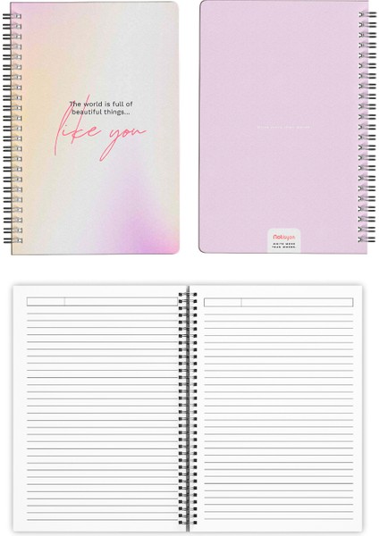 A5 Spiralli Okul Defteri 120 Sayfa 4’lü Set, 2 Çizgili - 2 Kareli Defter, Notebook, Ders Programlı indirimleri