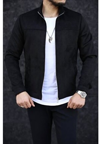 Erkek Siyah Süet Baharlık Ceket modelleri