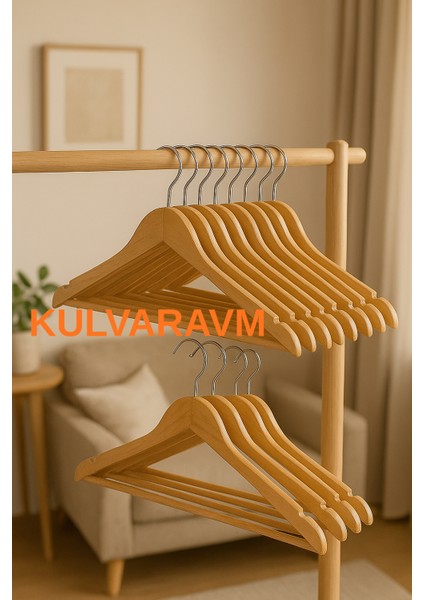120 Adet Ahşap Elbise Askısı