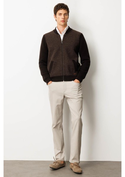 Erkek Hakim Yaka Önü Keçe Triko Mont K.kahve modelleri