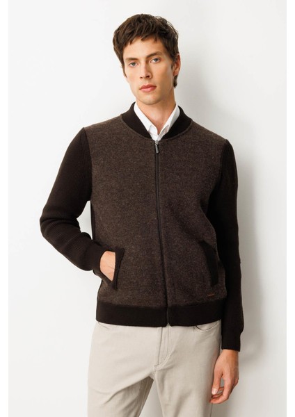 Erkek Hakim Yaka Önü Keçe Triko Mont K.kahve indirimleri