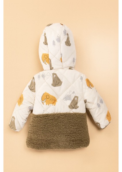 Sevimli Ayı ve Fil Desenli,kapüşonlu ,içi Yumuşak Kürk Astarlı, Cepli, Su Geçirmez,çocuk Kışlık Mont fırsatları