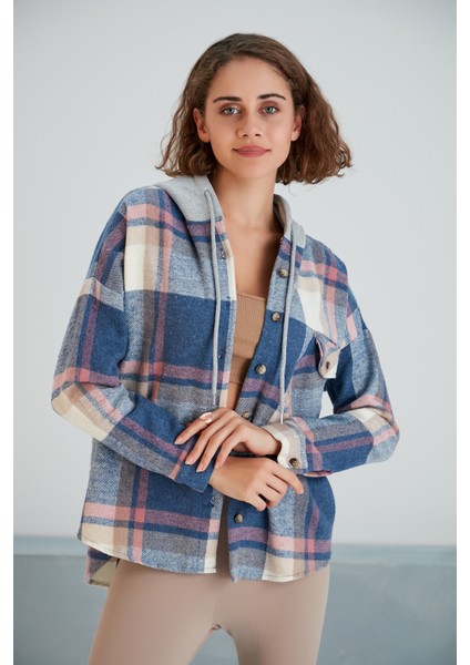 Kadın Çok Renkli Soft Mavi Oduncu Oversize Ceket Gömlek indirimleri