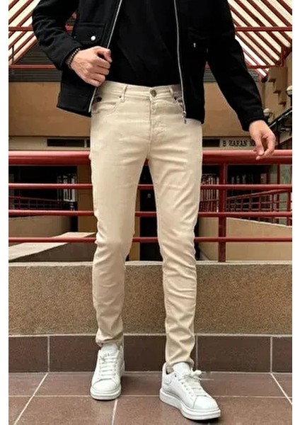 Erkek, Slim-Fit, Dar Kesim, Gabardin Pantolon