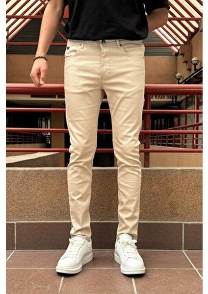 Erkek, Slim-Fit, Dar Kesim, Gabardin Pantolon