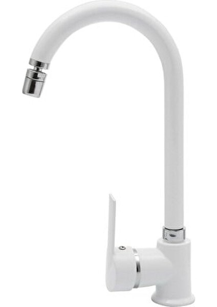 Beyaz T-Max Pirinç 360° Oynar Başlıklı Mutfak Evye Bataryası fiyatları