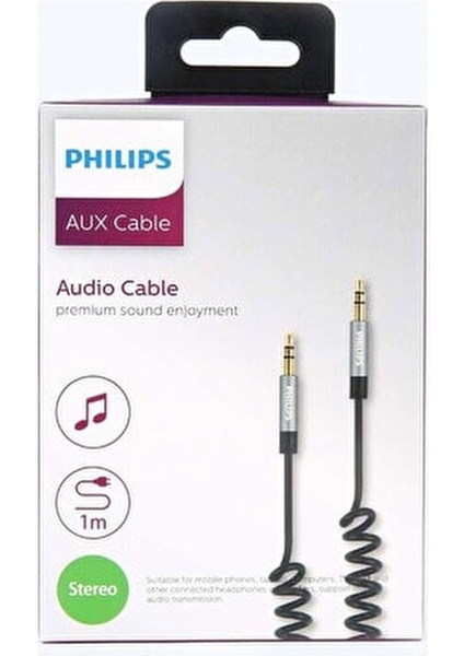 3.5 mm Jack Spiral Aux Ses Kablosu 1 mt Dayanıklı Tasarım ile Yüksek Performans fırsatları