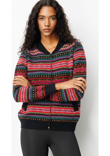 Kadın Hakim Yaka Jakarlı Yün Hırka Siyah fiyatları