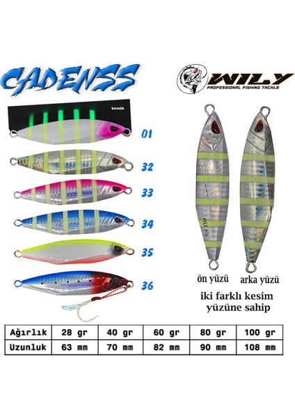 Cadenss Jig Balık Yemi 28 gr 63 mm