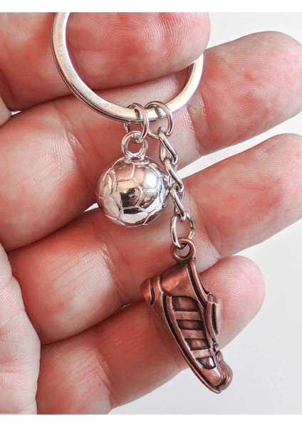 Futbol Topu ve Spor Ayakkabı Metal Anahtarlık