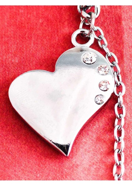 Üzeri Taşlı Kalp ve Zincir Ucunda Yunuslu Metal Anahtarlık indirimleri