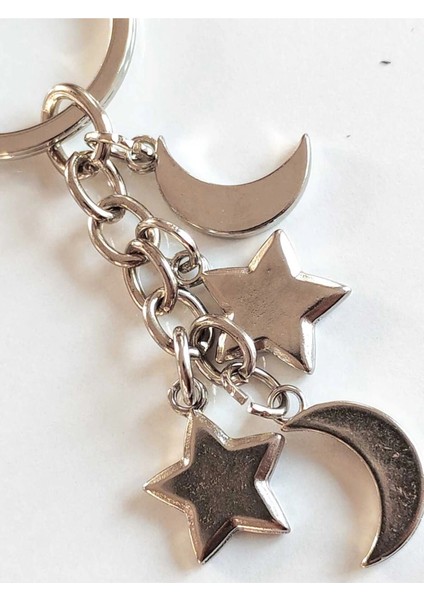 Ay ve Yıldızlardan Oluşan Metal Anahtarlık modelleri
