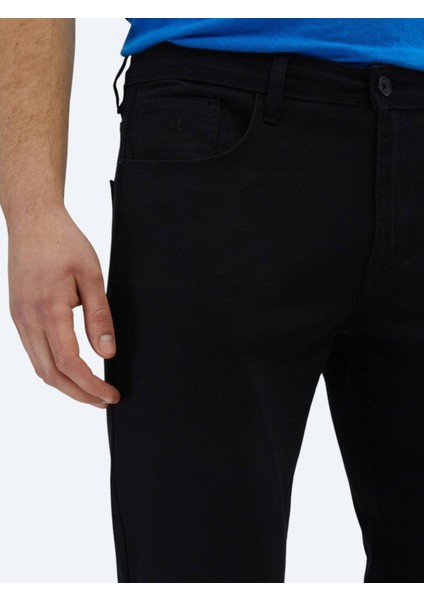 Siyah Düz Dokuma Slim Fit Casual Pamuk Karışımlı Pantolon modelleri