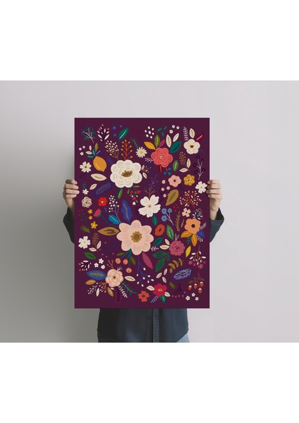 Çerçevesiz Poster Renkli Bitki ve Çiçek Temalı Dijital Baskı Poster,ev, Ofis, Salon Dekorasyon