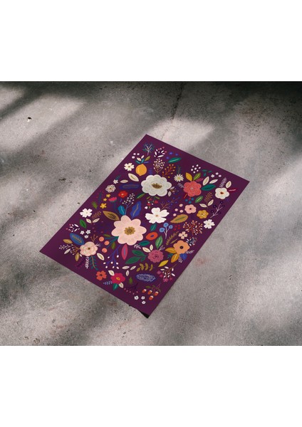 Çerçevesiz Poster Renkli Bitki ve Çiçek Temalı Dijital Baskı Poster,ev, Ofis, Salon Dekorasyon