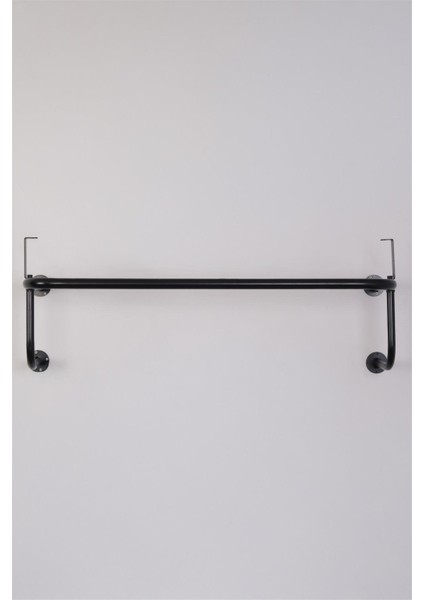 Destekli ve Raflı Yuvarlak Borudan U Askı 90 cm Siyah modelleri