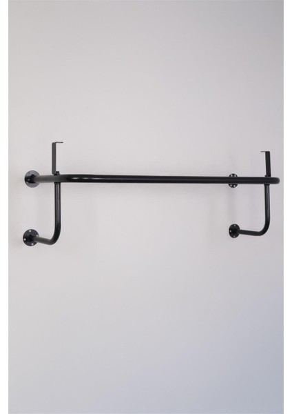 Destekli ve Raflı Yuvarlak Borudan U Askı 90 cm Siyah fırsatları