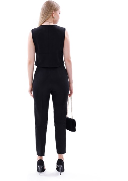 Güderi Aksesuarlı Düğmeli Yelekli Takım fırsatları