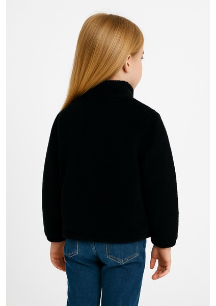 Spor Kız Çocuk Peluş Cepli Fermuarlı Welsoft Mont