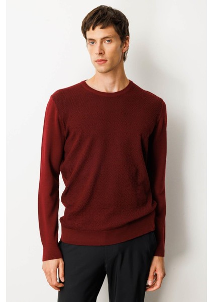 Erkek Sıfır Yaka Önü Baklavalı Triko Kazak Bordo fırsatları