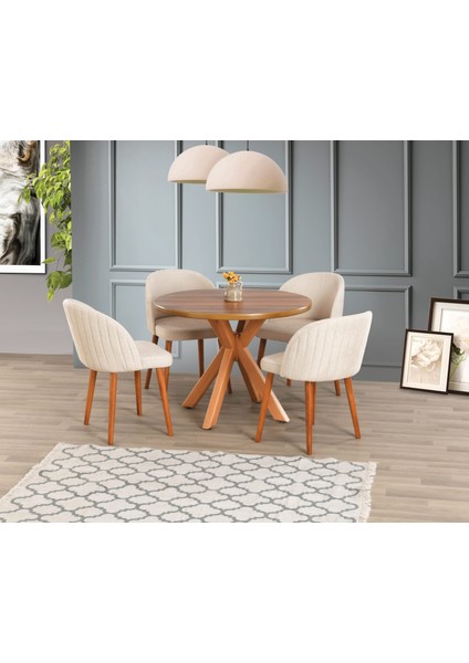 Uyar ( Sadece Masa) Ceviz Kaplama Ahşap Ayaklı 100*100 Sabit Sahra Masa fiyatları