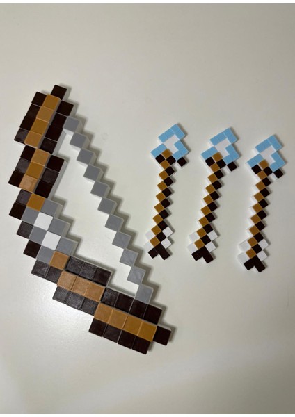 Minecraft 3 Adet 15 cm Ok (Arrow) +1 Adet 30 cm Yay Seti