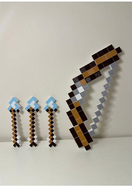 Minecraft 3 Adet 15 cm Ok (Arrow) +1 Adet 30 cm Yay Seti fiyatları